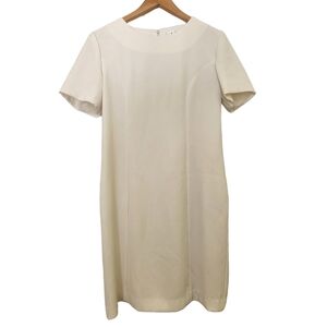 Jessica 100%  polyester white short-sleeve sheath dress